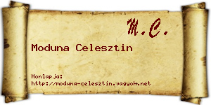 Moduna Celesztin névjegykártya